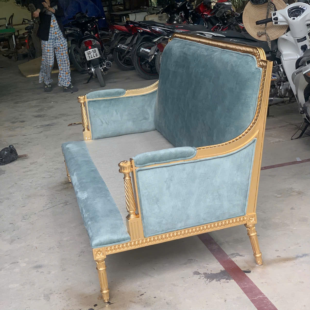 SOFA ĐƠN CỔ ĐIỂN KATI LOUIS 16 DÁT VÀNG ( ARMCHAIR LOUIS 16)